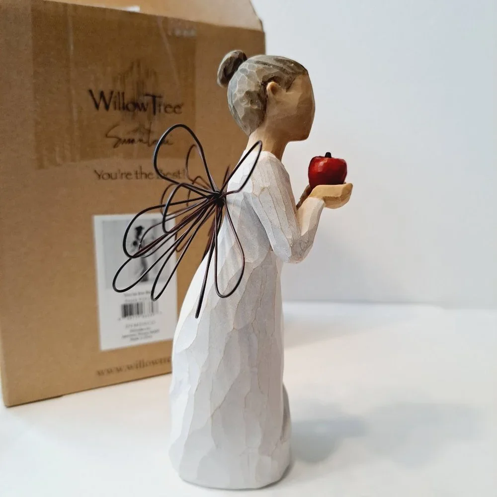 Willow Tree You're the Best Angel Figurine with Apple Box included Teacher Gift - Picture 8 of 13